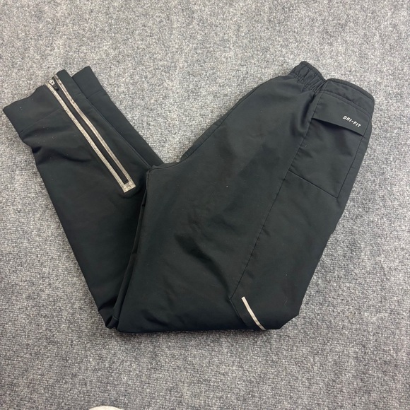 Nike Pants - NIKE Running Black Tapered Athletic Pants Zipper Hem Dri-Fit size: Medium